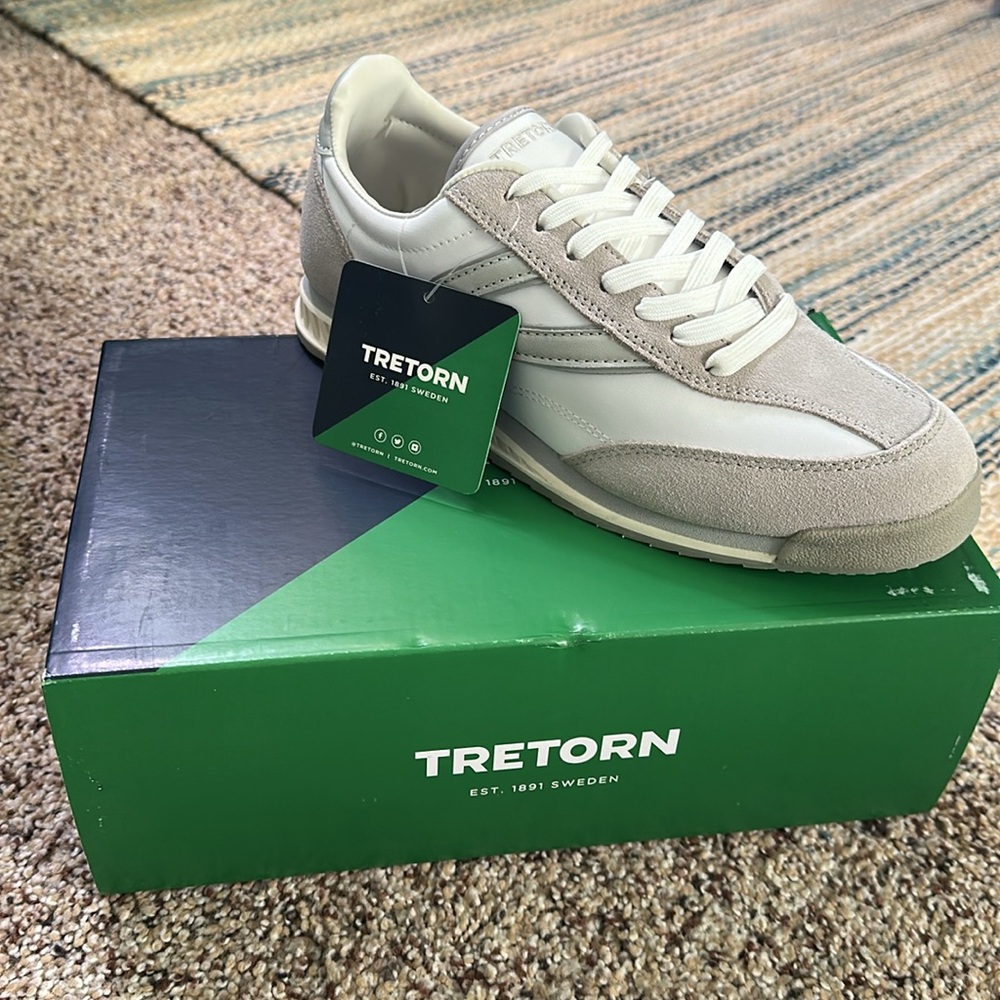 BRAND NEW IN BOX! Tretorn Kristine Grey and White Sneakers | size 7.5 - Picture 4 of 6
